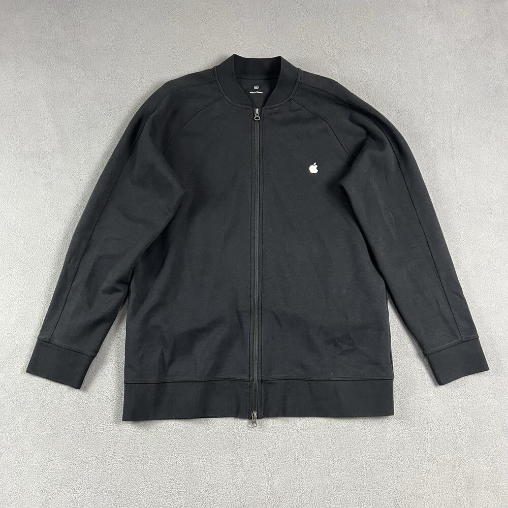 Apple Jacket Mens XL Black Full Zip Embroidered Logo Tech Employee